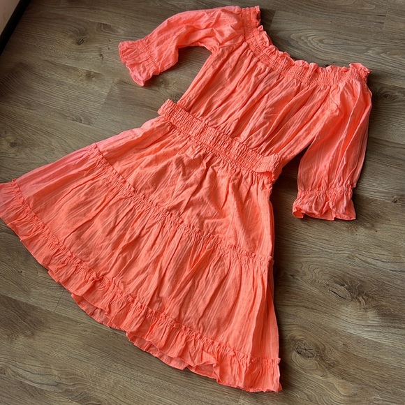 Lilly Pulitzer Size L bright orange/peach dress with belt - Picture 4 of 4